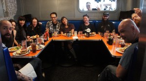 the crew at breakfast the next day on little to no sleep the crew at breakfast the next day on little to no sleep